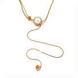 Tallulah Pearl Y Necklace – Delicate & Elegant Charm Jewelry | Huna Jewelry