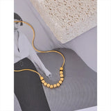 Tara Square Bead Chain Necklace – Sleek & Waterproof Jewelry | Huna Jewelry