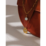 Taryn Star & Pearl Pendant Necklace – Layered Chain Statement Jewelry | Huna Jewelry