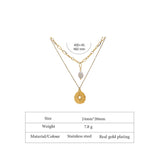 Taryn Star & Pearl Pendant Necklace – Layered Chain Statement Jewelry | Huna Jewelry