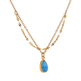 Tatum Blue Waterdrop Pendant Necklace – Dainty & Minimalist Jewelry | Huna Jewelry
