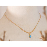 Tatum Blue Waterdrop Pendant Necklace – Dainty & Minimalist Jewelry | Huna Jewelry