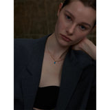 Tatum Blue Waterdrop Pendant Necklace – Dainty & Minimalist Jewelry | Huna Jewelry