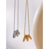 Thea Geometric Oval Pendant Necklace – Dainty & Waterproof Jewelry | Huna Jewelry