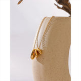 Thea Geometric Oval Pendant Necklace – Dainty & Waterproof Jewelry | Huna Jewelry