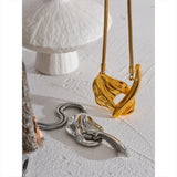 Theodora Textured Pendant Necklace – Sleek Chain & Waterproof Design | Huna Jewelry
