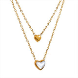 Tinley Heart Pendant Necklace – Double Layered Romantic Jewelry | Huna Jewelry