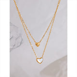 Tinley Heart Pendant Necklace – Double Layered Romantic Jewelry | Huna Jewelry