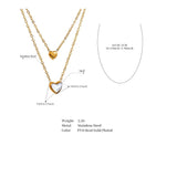Tinley Heart Pendant Necklace – Double Layered Romantic Jewelry | Huna Jewelry