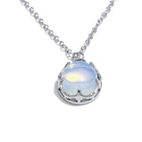 Tinsley Round Stone Pendant Necklace – Dainty & Waterproof Jewelry | Huna Jewelry