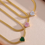 Toni Heart Pendant Necklace – Snake Chain, Gold & Tarnish-Free | Huna Jewelry