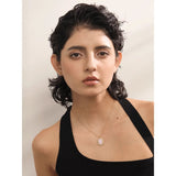 Tracey Pink Oval Pendant Necklace – Vintage Style with Mini Pearls | Huna Jewelry