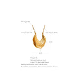 Tucker Crescent Pendant Necklace – Textured Gold, Waterproof Jewelry | Huna Jewelry