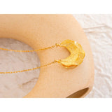 Tucker Crescent Pendant Necklace – Textured Gold, Waterproof Jewelry | Huna Jewelry