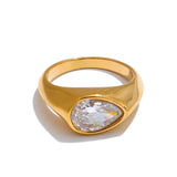 Tyler Waterdrop Ring – Shiny Cubic Zirconia Statement Jewelry | Huna Jewelry