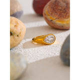 Tyler Waterdrop Ring – Shiny Cubic Zirconia Statement Jewelry | Huna Jewelry