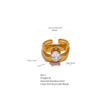Tyra Wide Band Ring – Bling Cubic Zirconia Geometric Jewelry | Huna Jewelry