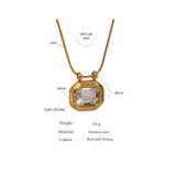 Youra Square Pendant Necklace – Sparkling with Colorful Zirconia Stones | Huna Jewelry