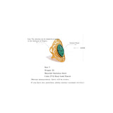 Ulla Green Stone Cuff Ring – Wide Vintage Statement Jewelry | Huna Jewelry