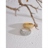 Uma Statement Ring – Chunky Cubic Zirconia Band for Women | Huna Jewelry