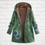 Women's Hooded Fleece Winter Jacket - Stylish Printed Design for Warmth & Comfort in Cold Weather