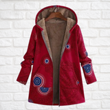Women's Hooded Fleece Winter Jacket - Stylish Printed Design for Warmth & Comfort in Cold Weather