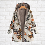 Women's Hooded Fleece Winter Jacket - Stylish Printed Design for Warmth & Comfort in Cold Weather