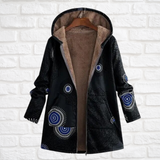 Women's Hooded Fleece Winter Jacket - Stylish Printed Design for Warmth & Comfort in Cold Weather