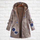 Women's Hooded Fleece Winter Jacket - Stylish Printed Design for Warmth & Comfort in Cold Weather