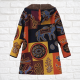 Women's Hooded Fleece Winter Jacket - Stylish Printed Design for Warmth & Comfort in Cold Weather
