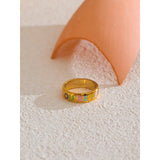 Valentina Enamel Statement Ring – Colorful Polished Band Jewelry | Huna Jewelry