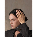 Valeria Charm Ring – Polished Band with Dangling Beads & Chili Charms | Huna Jewelry