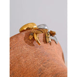Valeria Charm Ring – Polished Band with Dangling Beads & Chili Charms | Huna Jewelry