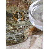Valerie Pearl Cuff Ring – Open Adjustable Band with Elegant Pearl Accent | Huna Jewelry