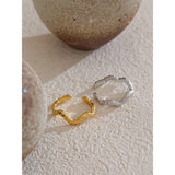 Vienna Wavy Cuff Ring – Textured Minimalist Stackable Jewelry | Huna Jewelry