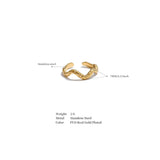 Vienna Wavy Cuff Ring – Textured Minimalist Stackable Jewelry | Huna Jewelry