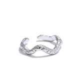Vienna Wavy Cuff Ring – Textured Minimalist Stackable Jewelry | Huna Jewelry