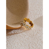 Viola Daisy Flower Ring – Delicate White Floral Jewelry | Huna Jewelry