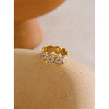 Viola Daisy Flower Ring – Delicate White Floral Jewelry | Huna Jewelry