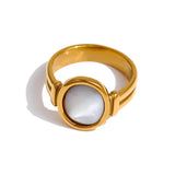 Violeta Shell Ring – Round Natural Statement Jewelry Piece | Huna Jewelry