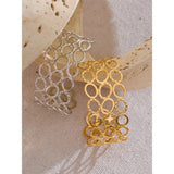 Vivien Oval Wide Cuff Bracelet – Bold & Water Resistant Jewelry | Huna Jewelry