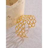Vivien Oval Wide Cuff Bracelet – Bold & Water Resistant Jewelry | Huna Jewelry