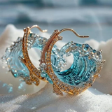 Women's Gold Earrings for Women Gold-Plated with Precious Stones