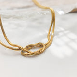 Knot Chain Choker Necklace – Gold-Plated Sterling Silver | Huna Jewelry