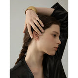 Yara Wide Metal Bangle – Elastic Rust-Resistant Bracelet | Huna Jewelry