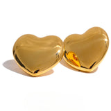 Kehlani Bold Heart Stud Earrings – 25mm Statement Love Design | Huna Jewelry