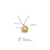 Lillian Rose Pendant Necklace – Gold Rope Chain with Zirconia Stone | Huna Jewelry
