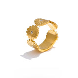 Emilia Floral Gold Ring – Dainty & Rust-Resistant Everyday Jewelry | Huna Jewelry