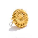 Flora Chunky Flower Cuff Ring – Bold Adjustable Statement Jewelry | Huna Jewelry