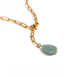 Nilda Natural Stone Pendant Necklace – Adjustable Link Chain | Huna Jewelry